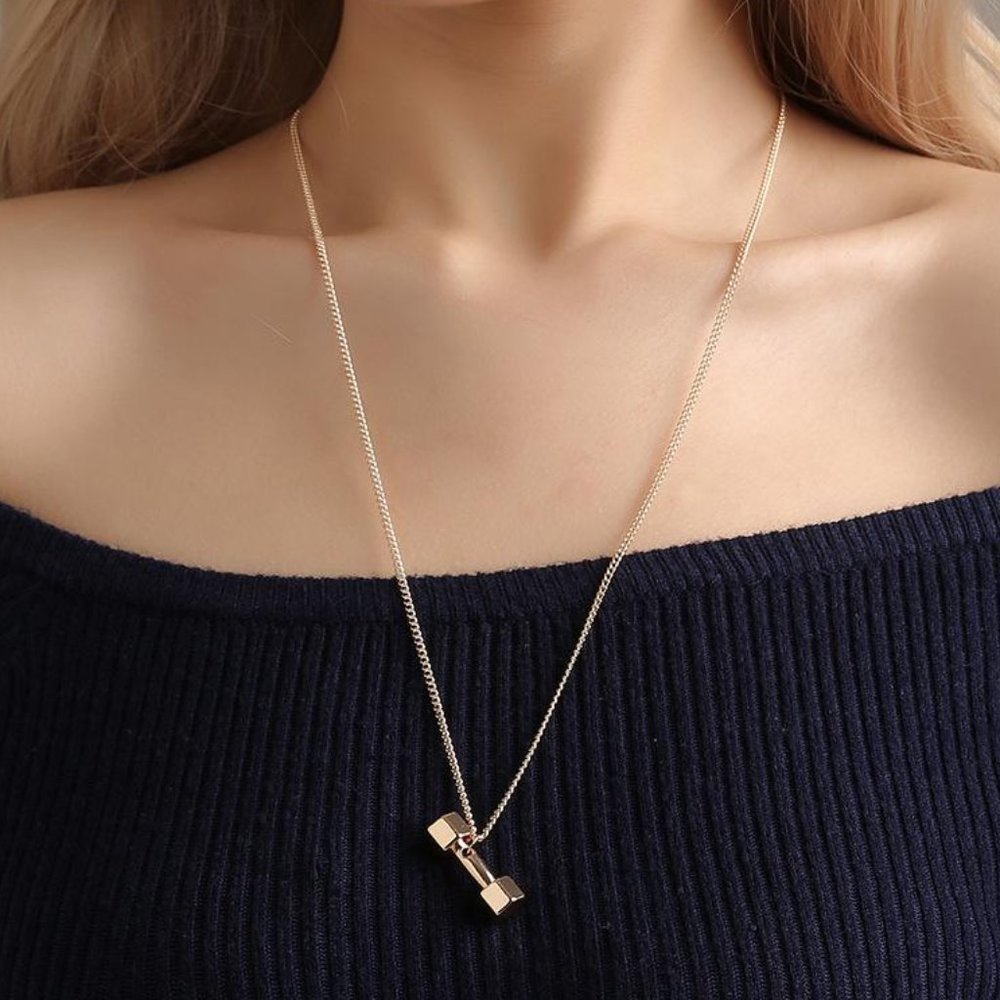 3x Gold Girl power Crossfit Strength Necklace